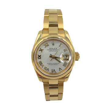 Rolex Lady Datejust 18k Yellow Gold Wristwatch Mother Of Pearl Dial