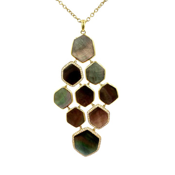 Ippolita Mother Of Pearl Diamond Yellow Gold Reversible Pendant Necklace
