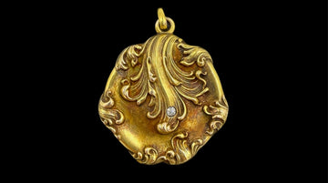 Art Nouveau Gold Diamond Locket Circa 1905