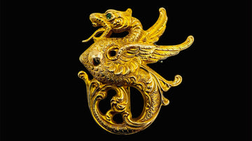 Victorian Griffin 14k Gold Brooch With Demantoid Eye Circa 1900