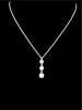 Mikimoto Three Pearl Diamond 18k White Gold Pendant Necklace