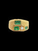 Emerald Diamond 18k Yellow Gold Ring Size 11.5