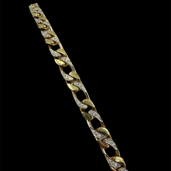 Nicolis Cola 1980s Diamond 18k Two Tone Gold Link Bracelet