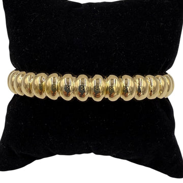 18k Yellow Gold Fluted Bangle Bracelet Circa 1970s
