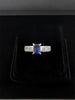 1980s Sapphire Diamond Platinum Engagement Ring