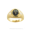Black Star Sapphire Diamond Yellow Gold Ring
