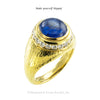 Hammerman Brothers Cabochon Sapphire Diamond Yellow Gold Ring