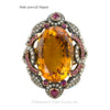 Citrine Diamond Ruby Cocktail Ring