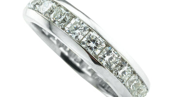 Tiffany & Co Lucida Cut Diamond Platinum Eternity Ring Size 5 3/4