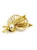 1950s Mikimoto Pearl Yellow Gold Brooch