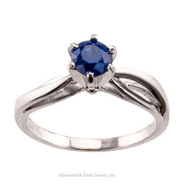 Sapphire White Gold Engagement Ring - Jacob's Diamond and Estate Jewelry