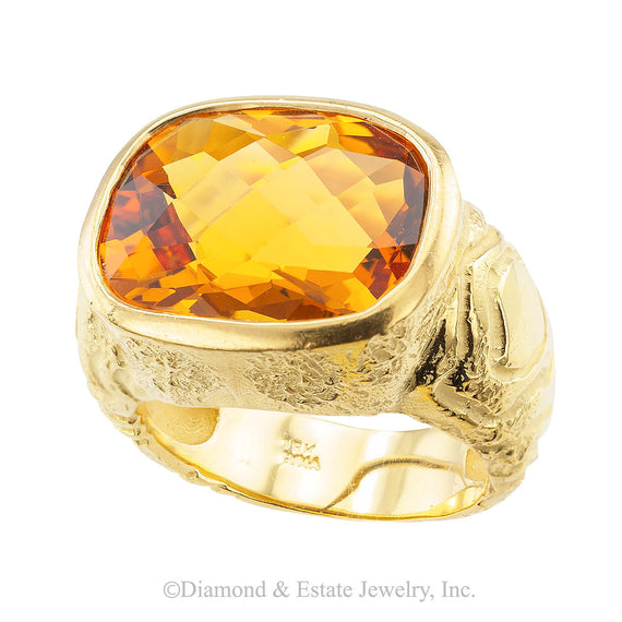 Citrine Yellow Gold Ring - Jacob's Diamond and Estate Jewelry