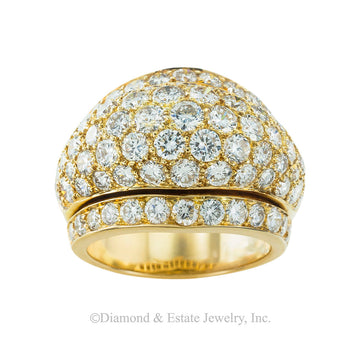 Cartier diamond and yellow gold Nigeria bombé ring circa 1990. Jacob's Diamond & Estate Jewelry.