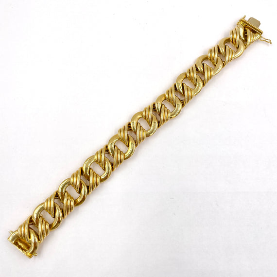 Estate gold link bracelet by Abel & Zimmerman circa 1980. Jacob's Diamond & Estate Jewelry.