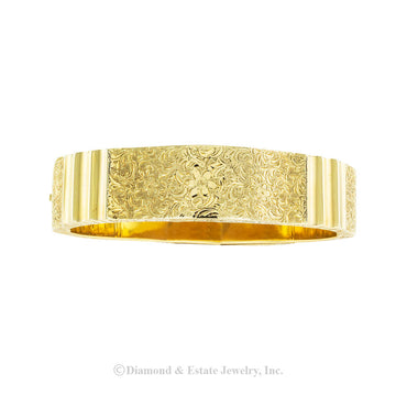 Austrian vintage hinged bangle bracelet circa 1930. Jacob's Diamond & Estate Jewelry.