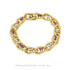 1970s Ruby Diamond Yellow Gold Link Bracelet