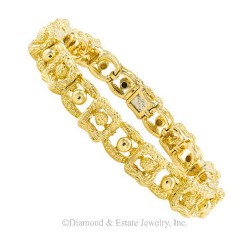 Tiffany & Co yellow gold link bracelet circa 1980. Jacob's Diamond & Estate Jewelry.