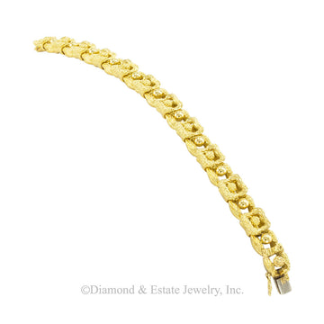 Tiffany & Co yellow gold link bracelet circa 1980. Jacob's Diamond & Estate Jewelry.