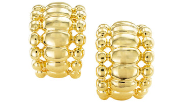 Yellow Gold Half Hoop Clip On Earrings Circa 1980s