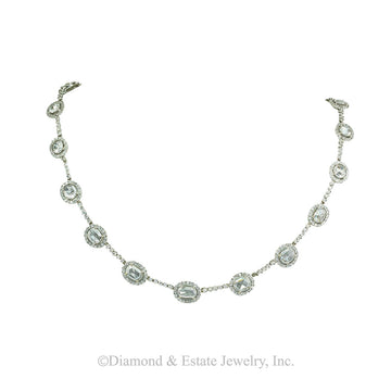 Rose-cut diamond and white gold estate necklace. Jacob's Diamond & Estate Jewelry.