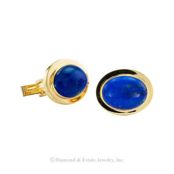 Gump’s lapis lazuli gold cufflinks circa 1960.  Jacob's Diamond & Estate Jewelry.