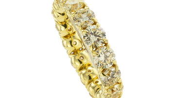 Color Diamond Yellow Gold Eternity Ring Size 8.5