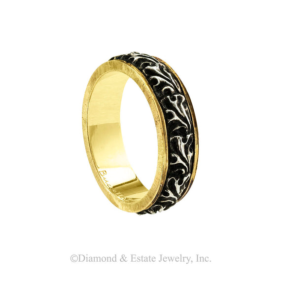 Buccellati silver and gold wedding ring. Jacob's Diamond & Estate Jewelry.