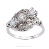1950s Three Stone Diamond White Gold Engagement Ring